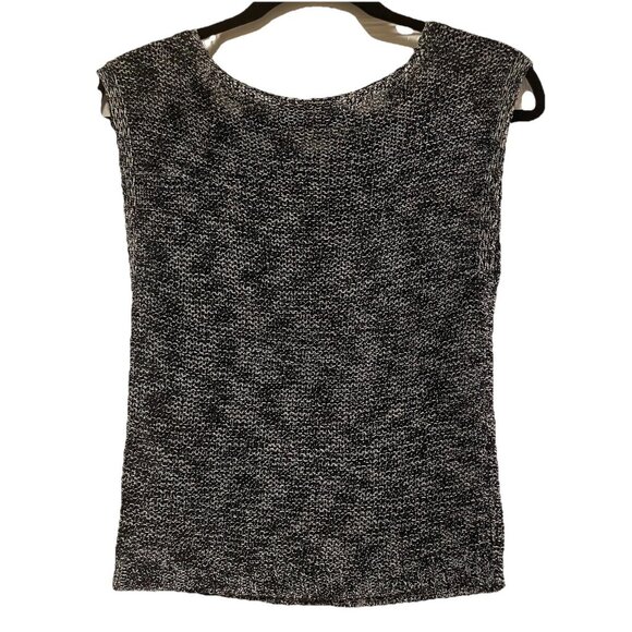 ALICE + OLIVIA Black Knit Sleeveless Metal Blouse Sz S - Picture 5 of 5